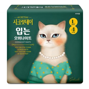 시크릿데이 입는 오버나이트 팬티형, 대형, 4개입, 1개