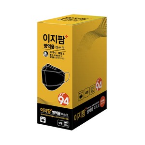 ezPharm 뉴 황사 미세먼지 방역용 마스크 대형 KF94, 30개입, 검정, 1개