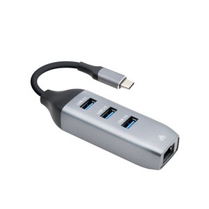 컴스 3포트 USB 3.1 C타입 멀티 USB허브 FW239, 그레이 + 블랙, 1개