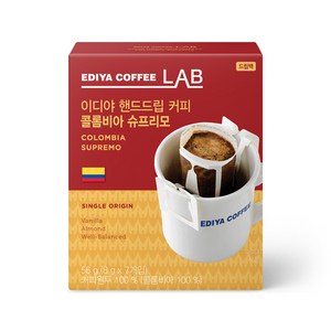 이디야커피연구소 핸드드립 콜롬비아 슈프리모 드립커피, 8g, 7개입, 1개