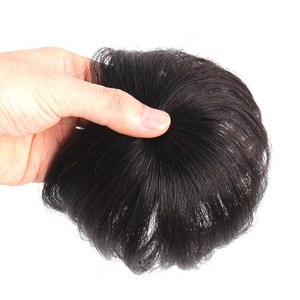 탑커버 정수리 부분가발, 블랙, 1개