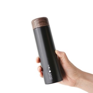 르리에 할로 미니 보온보냉병, 블랙, 250ml, 1개