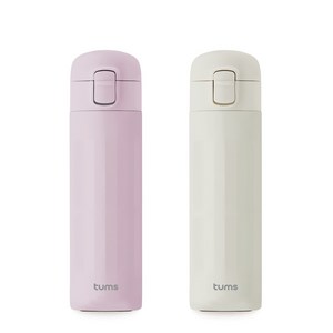 텀스 마카롱 경량 텀블러 2종 세트, 핑크, 아이보리, 300ml, 1개