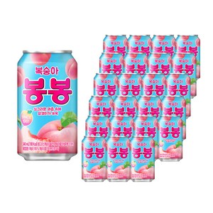 해태htb 봉봉 복숭아, 340ml, 24개