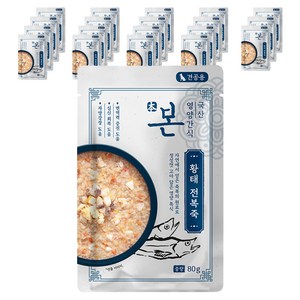 본 영양간식 강아지 전복죽 80g, 황태맛, 20개