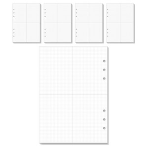 워너디스 A5 6공 기본 리필 속지 모눈 4분할 위클리 20매 x 5세트