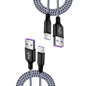 위드웍스 USB 5A 초고속 타입C 충전 케이블 2p 세트, 1m, 블랙, 2개