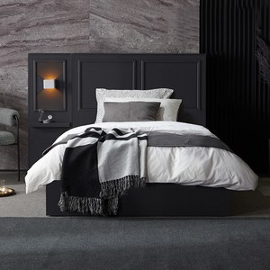 디아스침대 루이 호텔식 평상형 멀티패널 합성목재 침대, 그레이, 슈퍼싱글