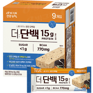 빙그레 더단백 마일드 프로틴바 아몬트쿠키 9p, 450g, 1개