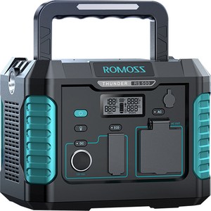 로모스 220V 대용량 배터리 500W 108000mAh 차박 캠핑용 파워뱅크, 아쿠아블랙, RS500
