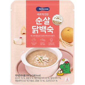 베베쿡 바르게 만든 순살 닭백숙, 200g, 1개