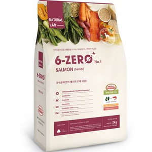 네츄럴랩 시니어 강아지 6제로 넘버4 유기농 70% 건식사료, 연어, 2kg, 1개