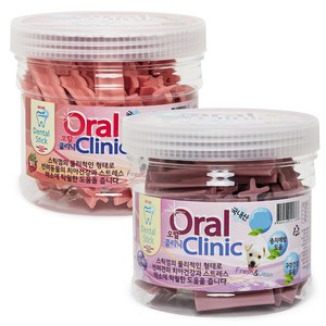 강아지 오랄클리닉 덴탈껌 세트, 딸기 + 블루베리, 300g, 2개