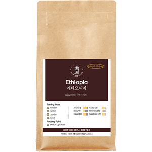 더치앤빈 에티오피아 예가체프 로스팅 원두커피, 500g, 홀빈(분쇄안함), 1개