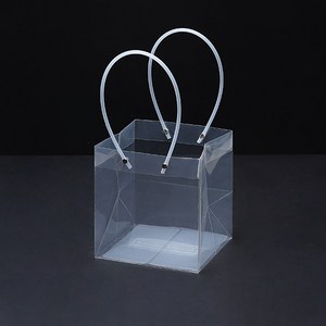 미화부장 PVC 비닐 꽃다발 화분 식물 선물 케잌 케이크 포장 투명 긴 대형 쇼핑백 05 사각 소, 10개