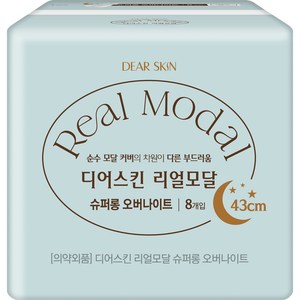 디어스킨 리얼모달 슈퍼롱 오버나이트 날개형, 오버나이트 이상, 8개입, 1개