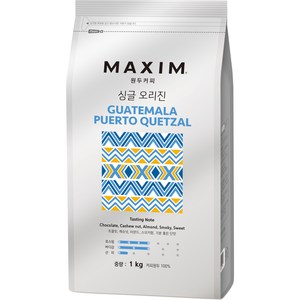 맥심 싱글 오리진 과테말라 푸에르토 케찰 커피원두 1kg, 1개입, 1개