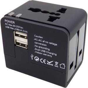 DOXX 여행용 어댑터 충전기 DX-TA100 블랙, 1개