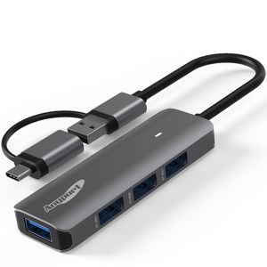 애니포트 4포트 C타입 USB 3.0 4 in 2 노트북 맥북 멀티허브 AP-TC41UH, 블랙