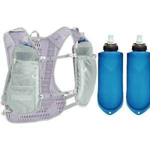 카멜백 여성용 제퍼 프로 베스트 + 퀵 스토우 플라스크 500ml x 2p 세트, 베스트(39 x 24 x 15 cm), Sky Gey + Lavende Blue(베스트), 블루(플라스틱)