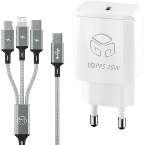 디지지 엑시스 PD 25W 초고속 충전기 + 3in1 스카이메타C 고속충전 케이블 150cm 세트