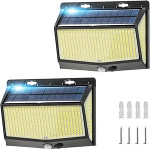 루리리 더 밝은 태양광 센서등 468 LED, 흰빛, 2개