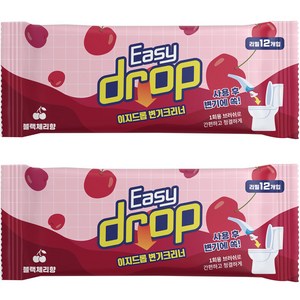 이지드롭 일회용 변기크리너 리필, 블랙체리향, 2개