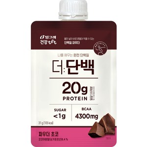 빙그레 더단백 파우더 초코 프로틴, 31g, 1개