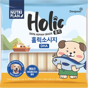 동원뉴트리플랜 강아지 홀릭소시지 DHA 간식, 혼합맛(어육/치즈), 540g, 1개