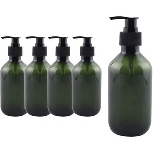 펌프 로션 샴푸 공병 용기 300ml, 녹색(용기), 5개
