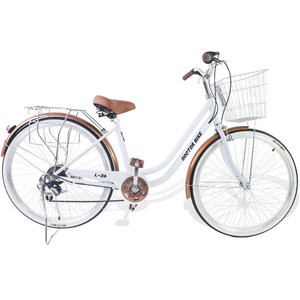 닥터바이크 생활용 시마노 7단 스틸프레임 자전거 66.04cm L-26, 화이트, 100cm