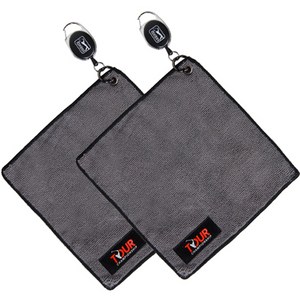 PGA투어 챔피언쉽 패치 릴 타올, 그레이, 22 x 22 cm, 2개