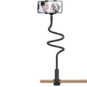 아필코 일리프 휴대폰 테블릿 자바라 거치대 집게형 65cm, 블랙, 1개