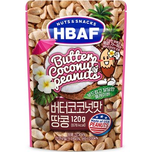 바프 넛츠앤스낵스 버터코코넛맛 땅콩, 120g, 1개