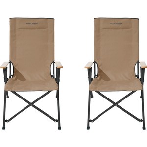 KEEP 캠핑 각도조절 코지 릴렉스 체어, 탄, 2개