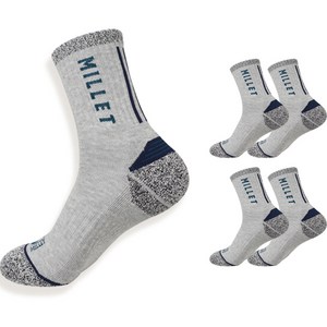 밀레 남성용 장목 등산 양말, 250~270mm, 연그레이, 5개