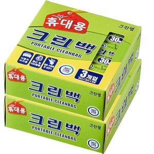 크린랩 휴대용 크린백 25cm x 35cm, 중(M), 30개입, 6개