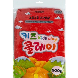 KIBBOOM 키즈 클레이, 빨강, 500g, 1세트