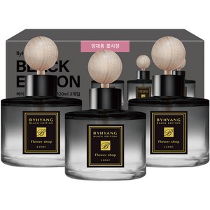 바이향 블랙에디션 카 디퓨저 120ml 본품, 양재동꽃시장, 3개