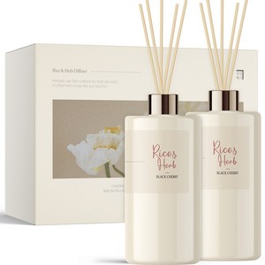 살림백서 라이스 앤 허브 대용량 디퓨저 500ml x 2p, 블랙체리, 1개
