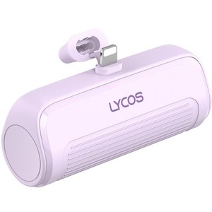 라이코스 미니 무선 일체형 보조배터리 5000mAh 8핀, LYCOS-M50008P, 라이트퍼플