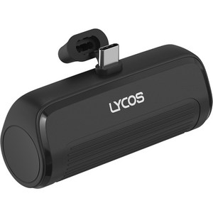 라이코스 미니 무선 일체형 보조배터리 5000mAh C타입, LYCOS-M5000CP, 다크블랙