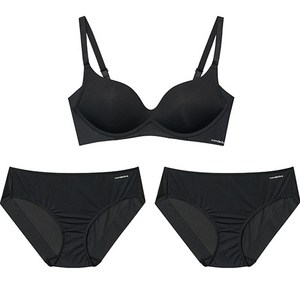 원더브라 일체형 볼륨 몰드 노와이어 브라1+ 팬티2 세트 WIZ018