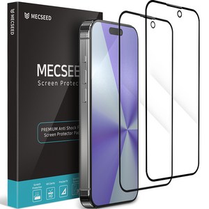 MECSEED 지문방지 매트 템퍼드 풀커버 강화유리 휴대폰 액정보호필름 2p, 1개