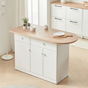 보루네오 헤일로 반타원 주방수납장 홈바 아일랜드 식탁 1300 방문설치