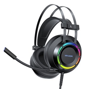 아이리버 가상7.1채널 노이즈캔슬링 ENC마이크 레인보우LED 초경량 USB 게이밍 헤드셋