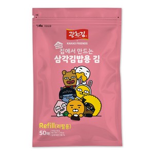 광천김 카카오 삼각김밥김 리필용 50p, 50g, 1개