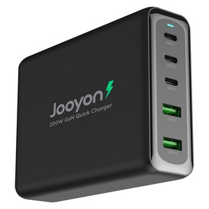 주연테크 캐리밥 200W 5포트 올인원 PD 고속 충전기 + USB-C 케이블 세트
