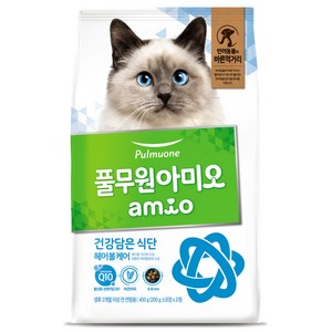 아미오 고양이 건강담은식단 기능성 사료, 헤어볼, 400g, 1개