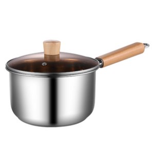 모던뮤즈 우드핸들 편수 스텐 냄비 2.5L, 18cm, 혼합색상, 1개